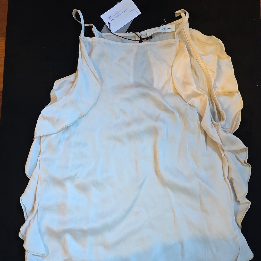 Melissa Nepton Flutter Sleeveless Women's Blouse NWT